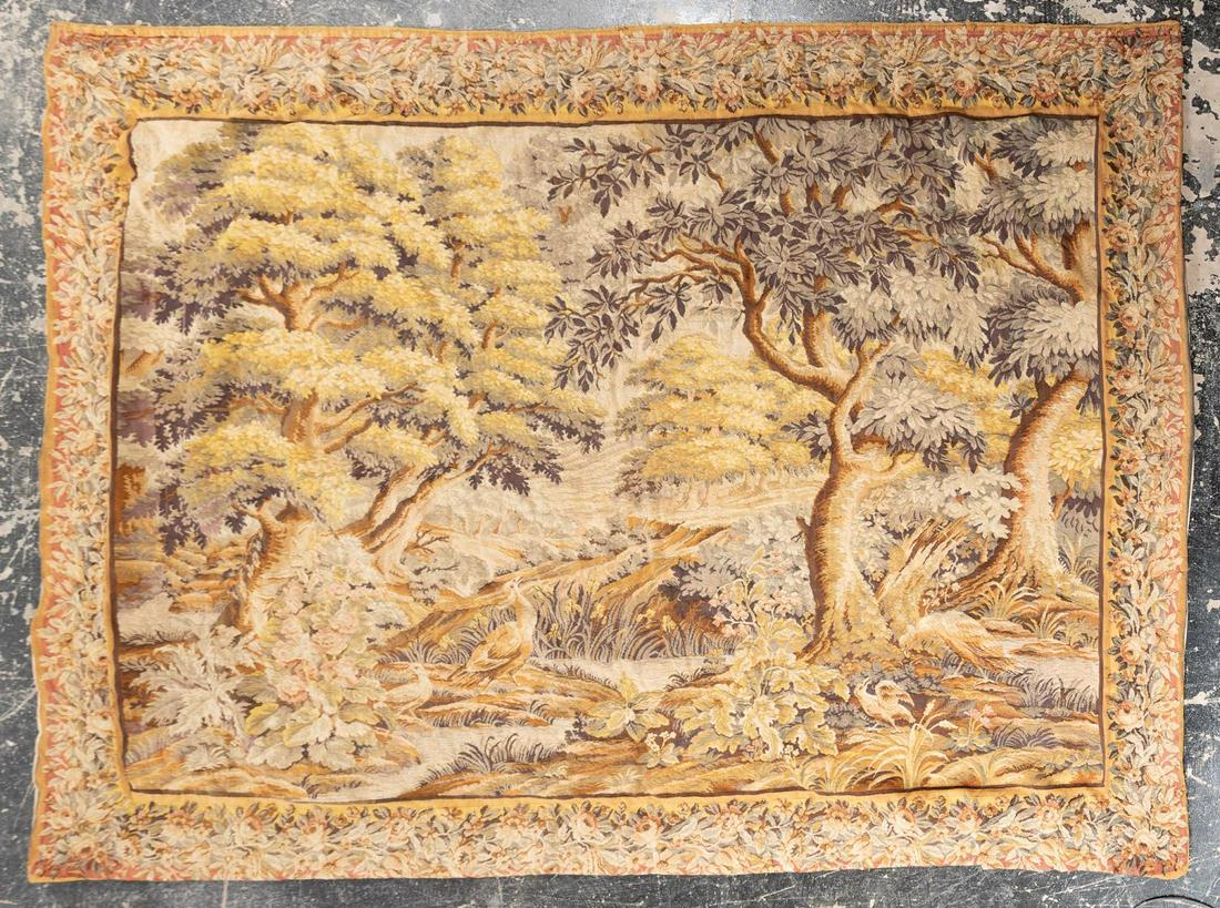 LARGE CONTINENTAL HAND KNOTTED VERDURE TAPESTRY (1 of 4)