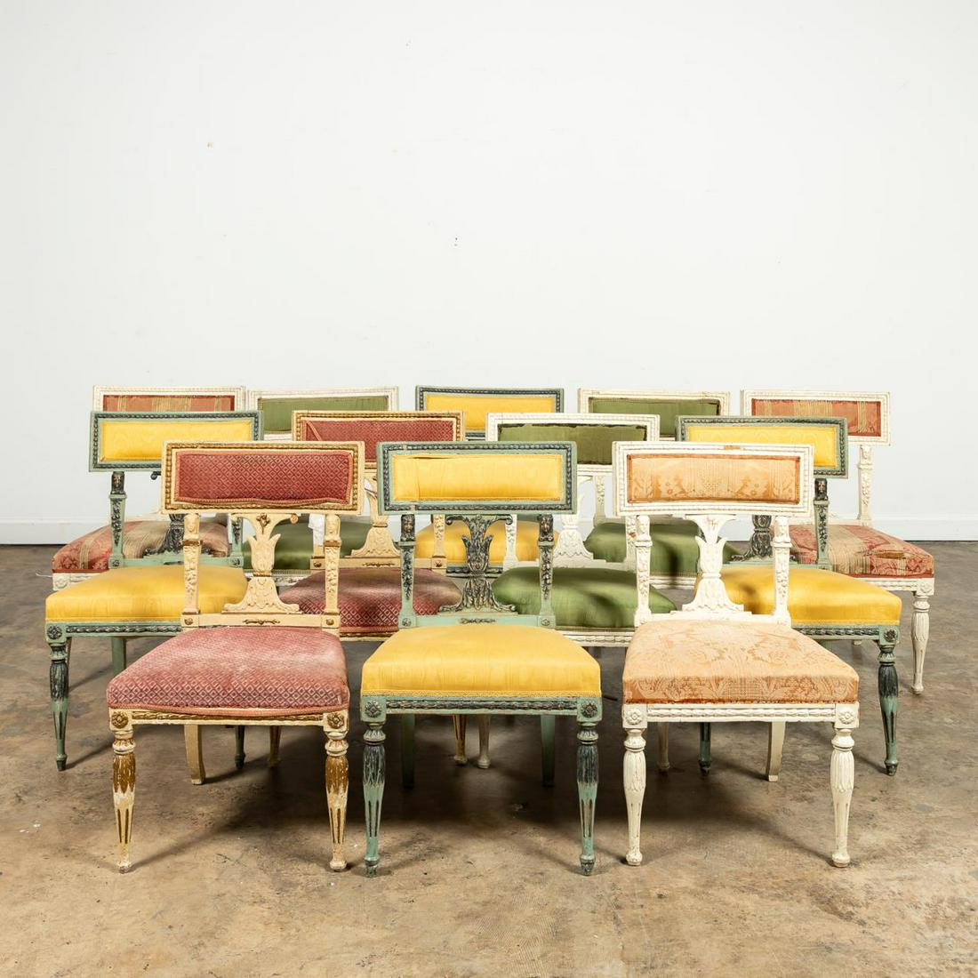 SET, 12 SWEDISH GUSTAVIAN DINING CHAIRS, C. 1802 (1 of 8)