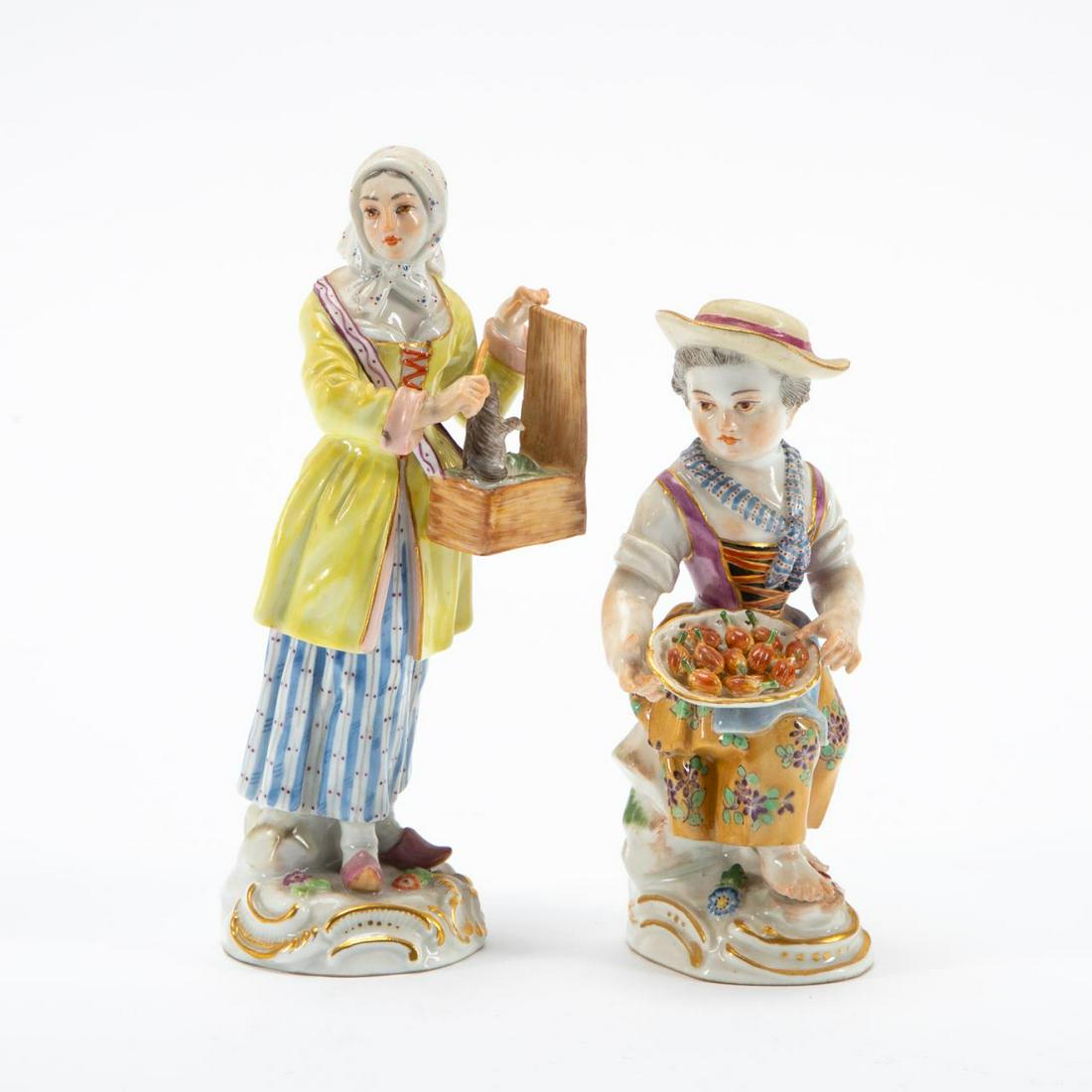 GROUP OF TWO MEISSEN FEMALE PORCELAIN FIGURES (1 of 6)