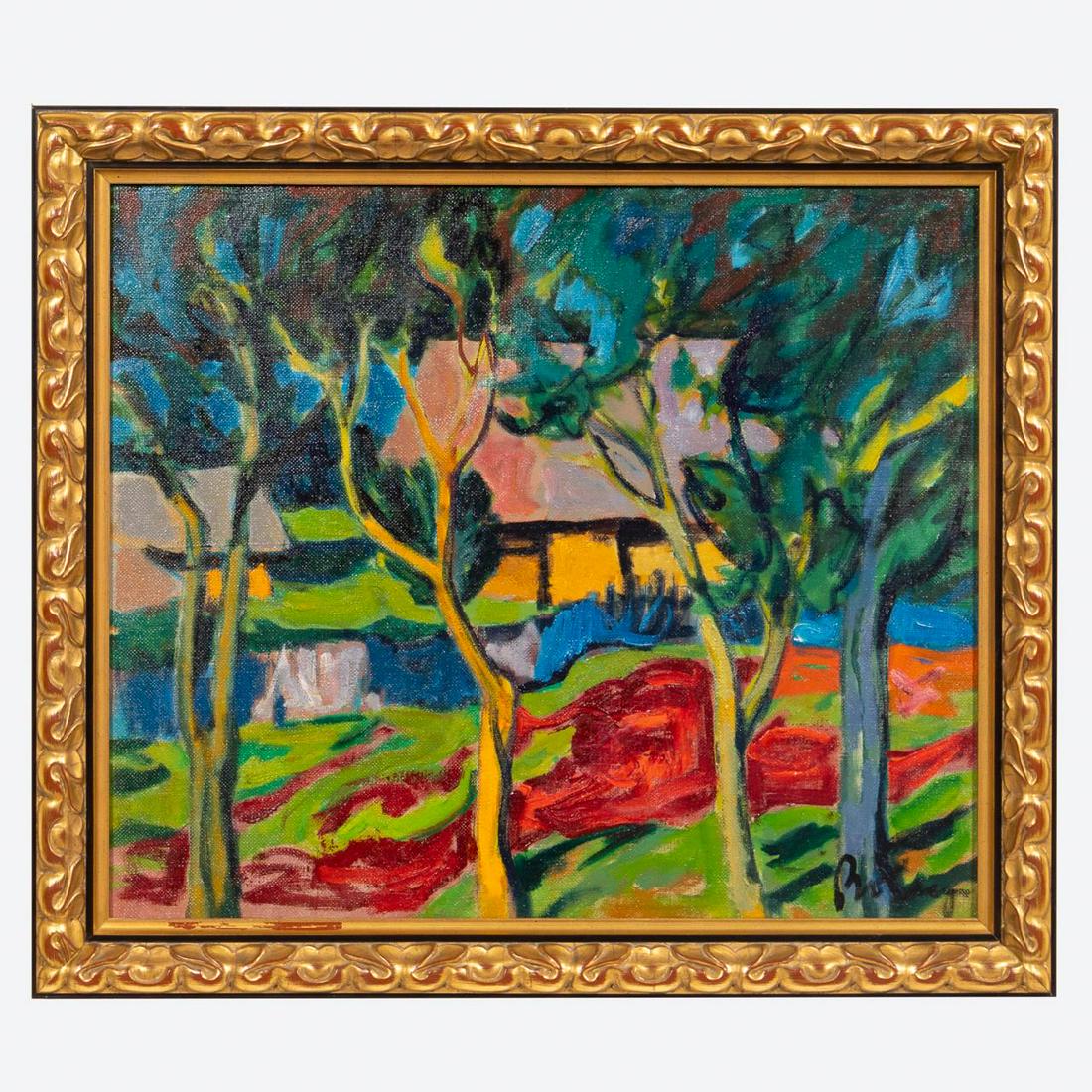 RUSSIAN FAUVIST STYLE LANDSCAPE OIL ON CANVAS (1 of 5)