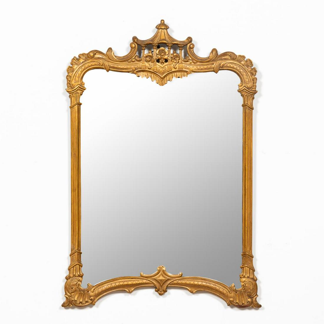 GILTWOOD CHINESE CHIPPENDALE-STYLE MIRROR (1 of 4)