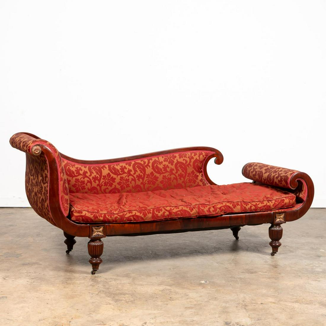 19TH C. REGENCY-STYLE MAHOGANY RECAMIER (1 of 7)