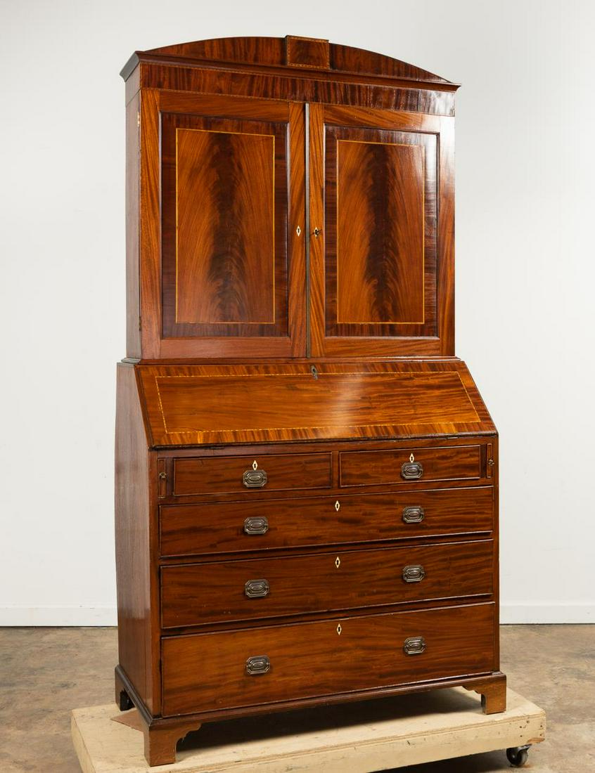 19TH C. REGENCY MAHOGANY SECRETARY BOOKCASE (1 of 8)