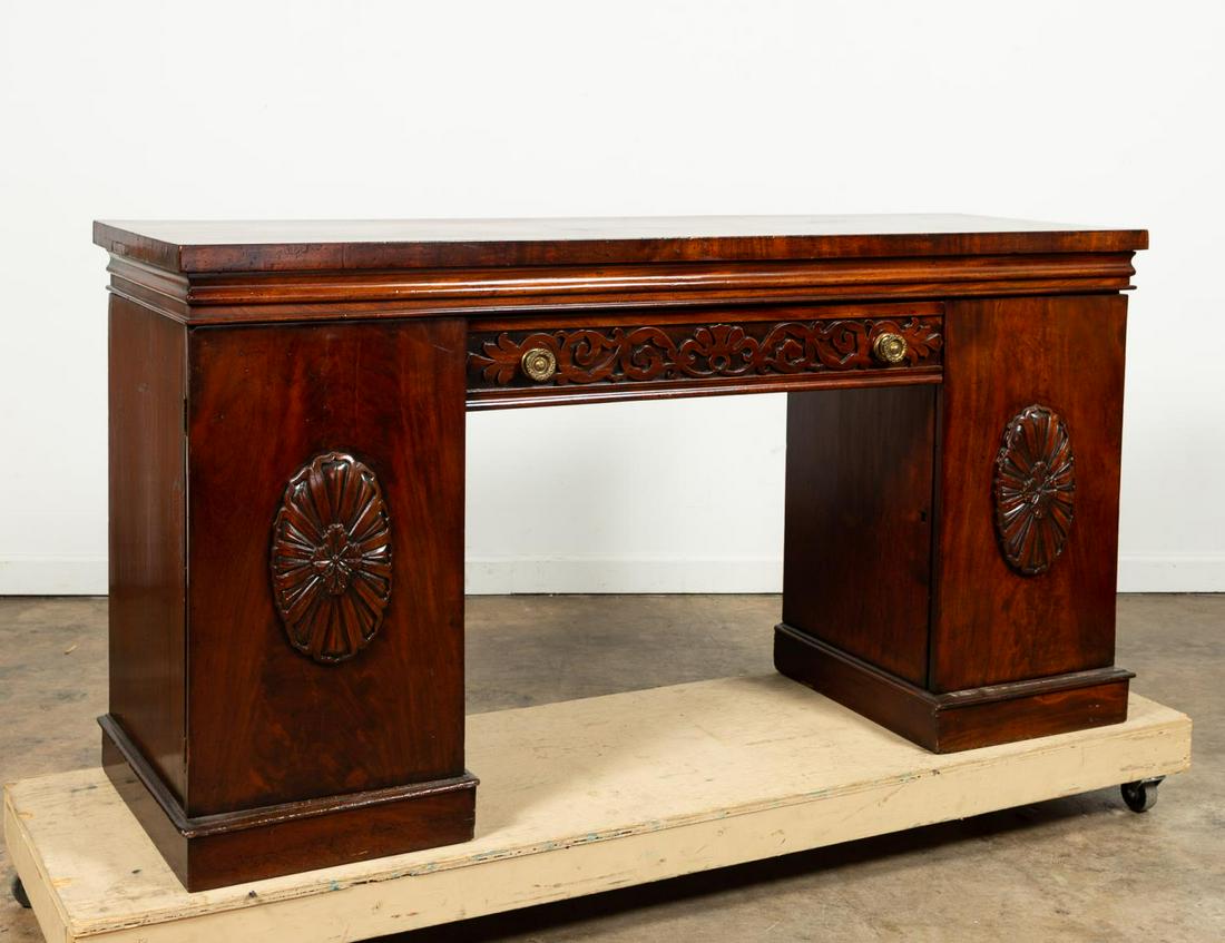 19TH C. VICTORIAN MAHOGANY PEDESTAL DESK (1 of 8)