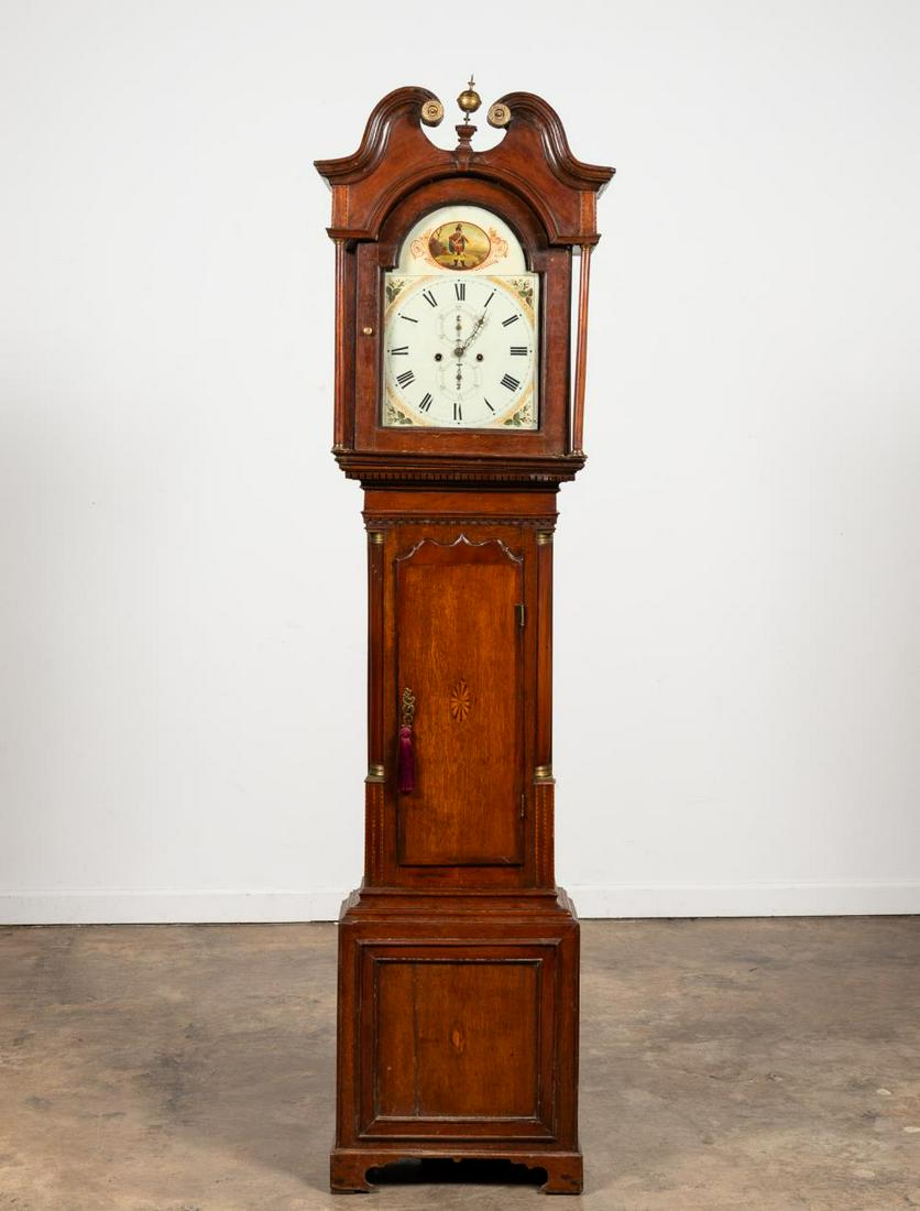 19TH C. BRITISH INLAID MAHOGANY TALL CASE CLOCK (1 of 11)