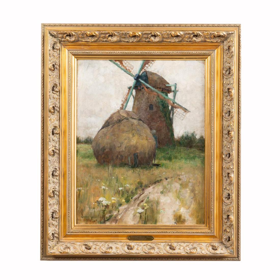 GEORGE HITCHCOCK, DUTCH WINDMILL, OIL ON CANVAS (1 of 4)