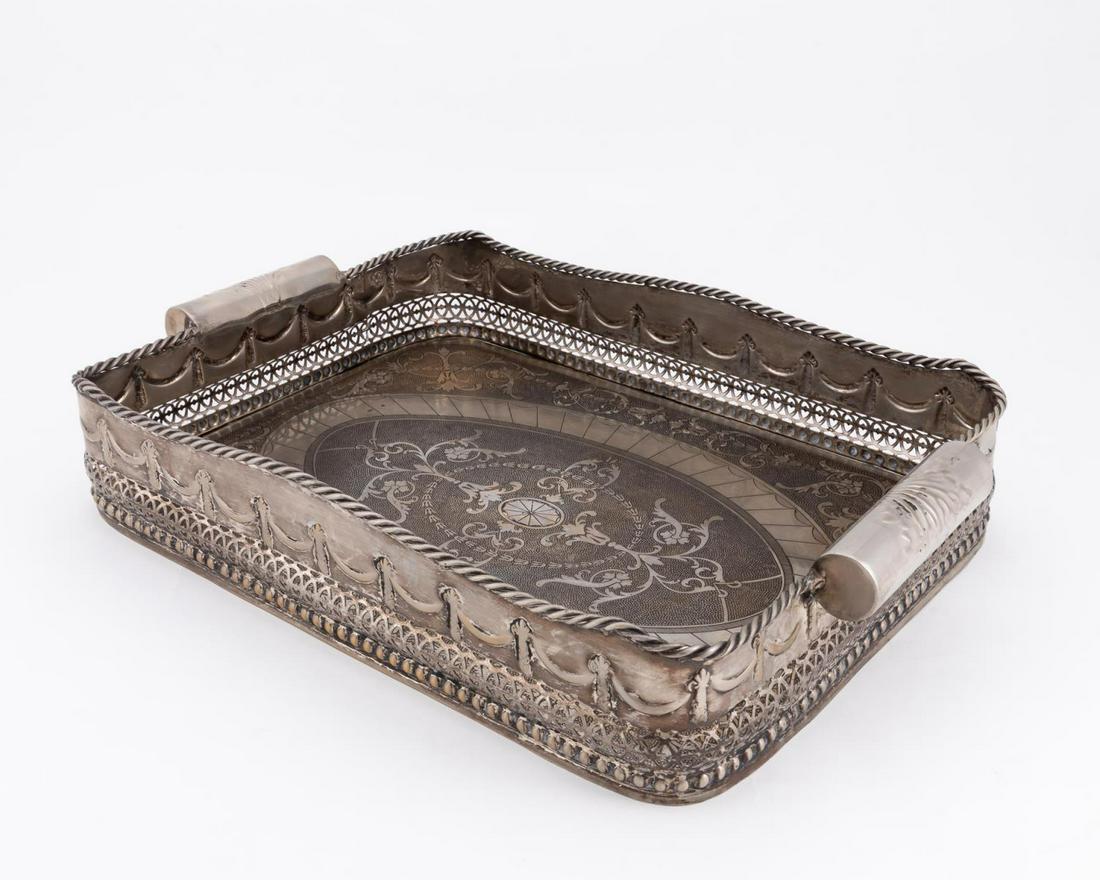 GEORGIAN-STYLE SILVERPLATE BUTLER'S TRAY (1 of 6)
