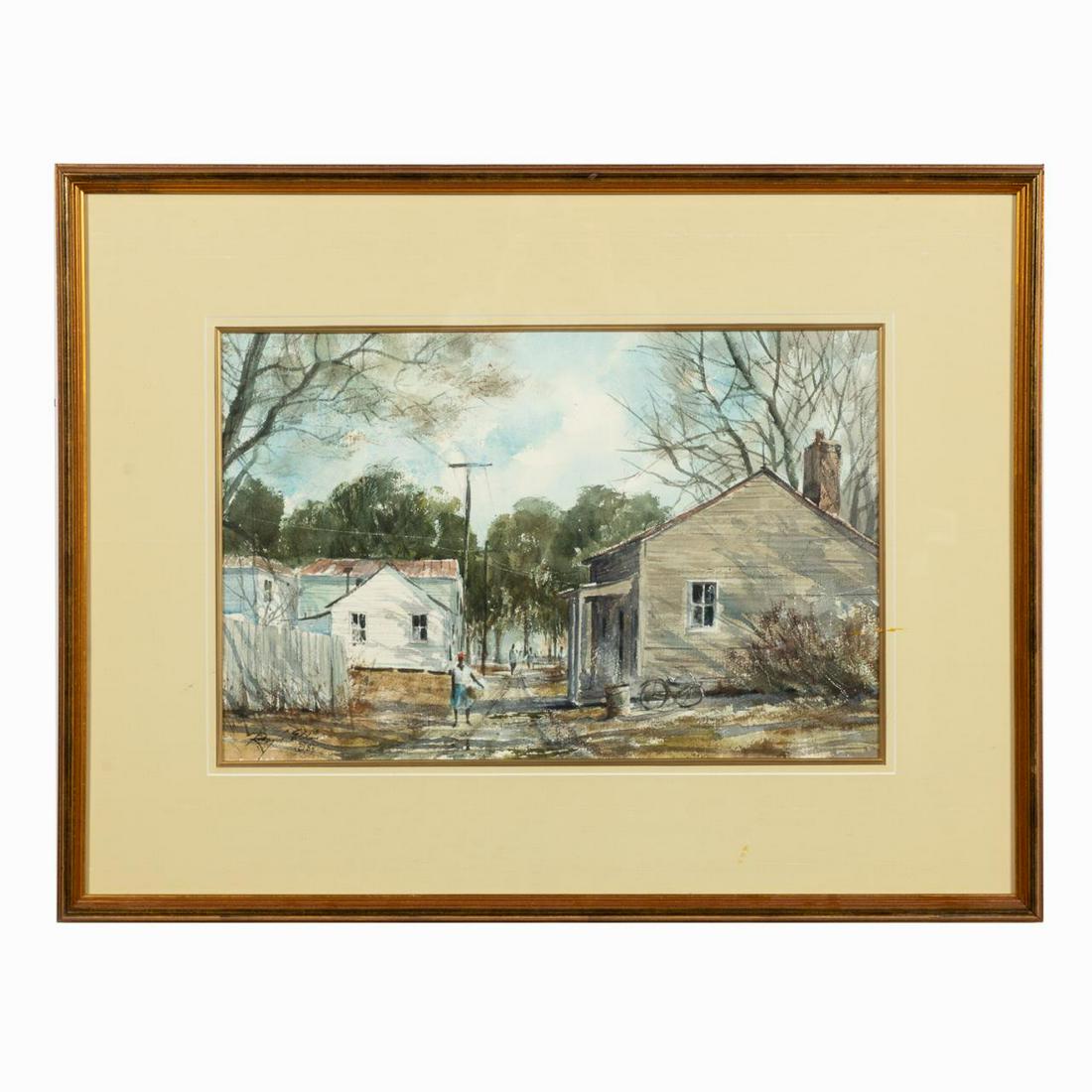 RAY ELLIS, RURAL LOWCOUNTRY LANDSCAPE WATERCOLOR (1 of 3)