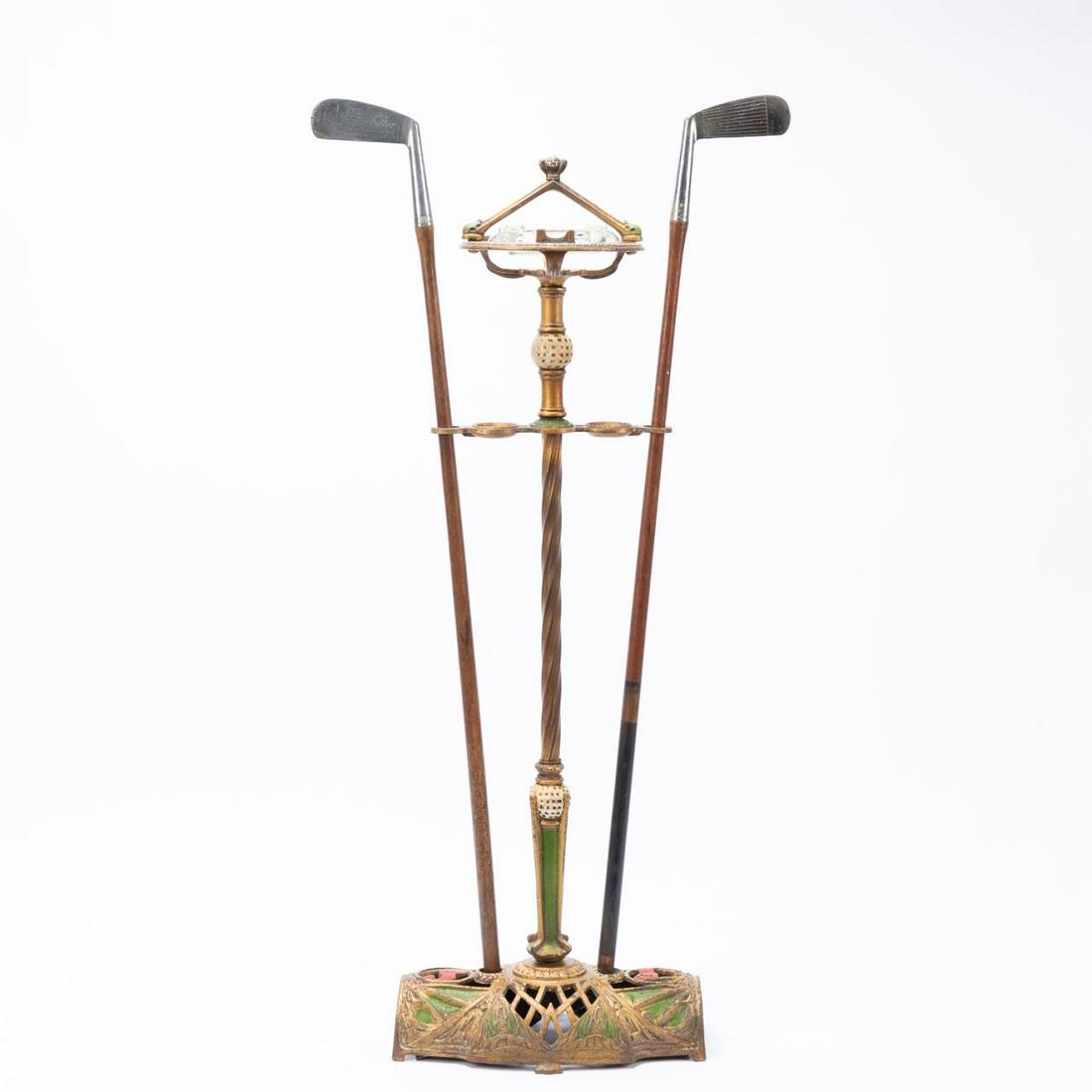 CAST IRON "PARLOR PUTTER" GOLF SMOKING STAND, 1925 (1 of 6)