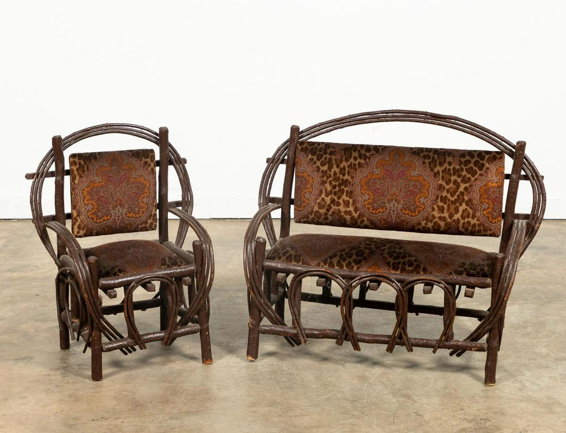 2PC RUSTIC ADIRONDACK CHILD'S CHAIR & SETTEE (1 of 5)