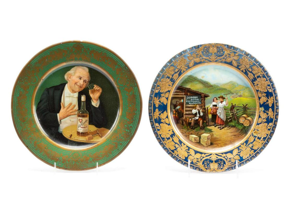 TWO VIENNA ART PLATES TIN ADVERTISING PREMIUMS (1 of 5)