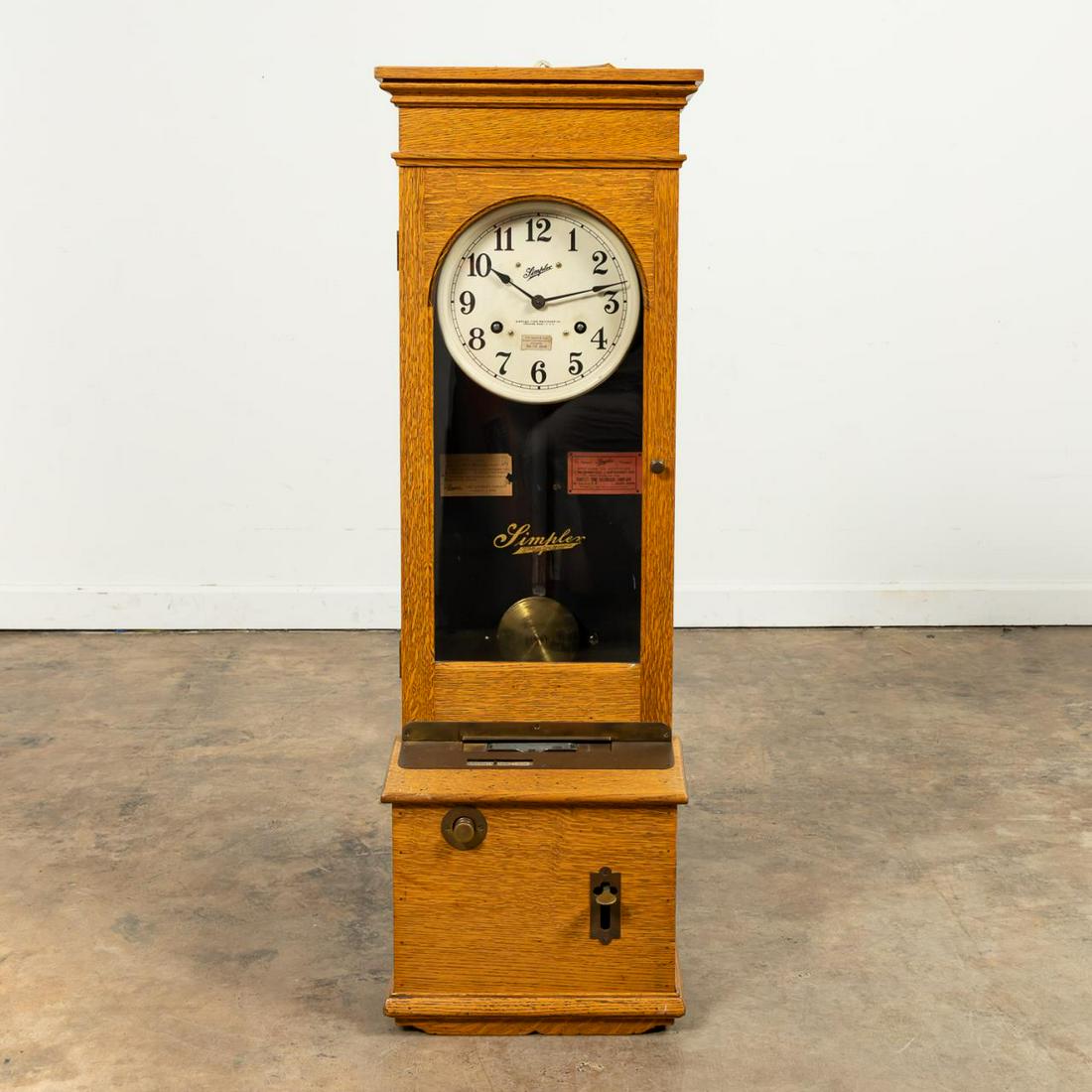 SIMPLEX OAK CASE DEPARTMENT STORE TIME CLOCK, 1927 (1 of 11)