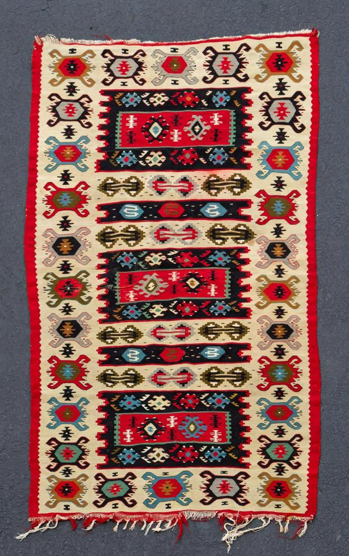 HAND WOVEN KILIM RUG, APPROX. 5' 6" X 3' 3" (1 of 4)