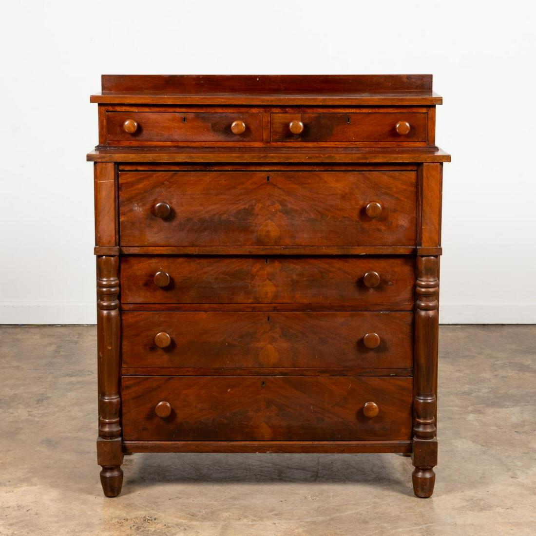19TH C. AMERICAN SHERATON SIX-DRAWER CHERRY CHEST (1 of 5)