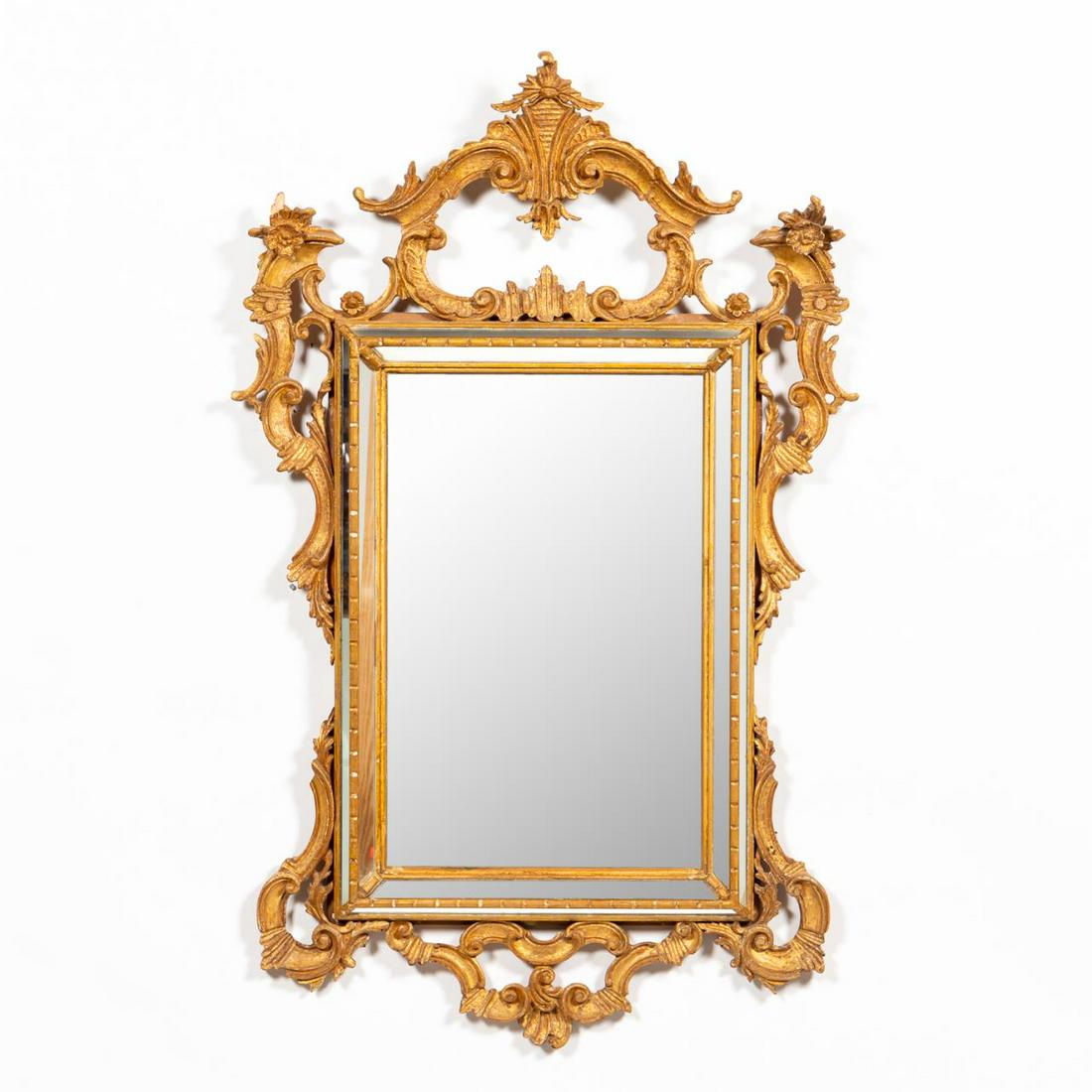 LA BARGE GILTWOOD BAROQUE-STYLE CUSHION MIRROR (1 of 5)