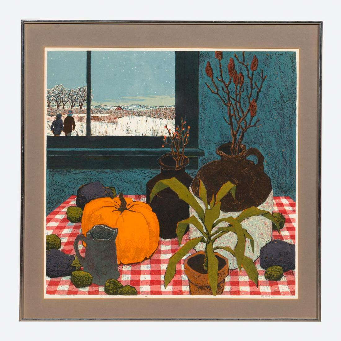 THOMAS BARTEK, WINTER STILL LIFE SERIGRAPH, 1973 (1 of 5)