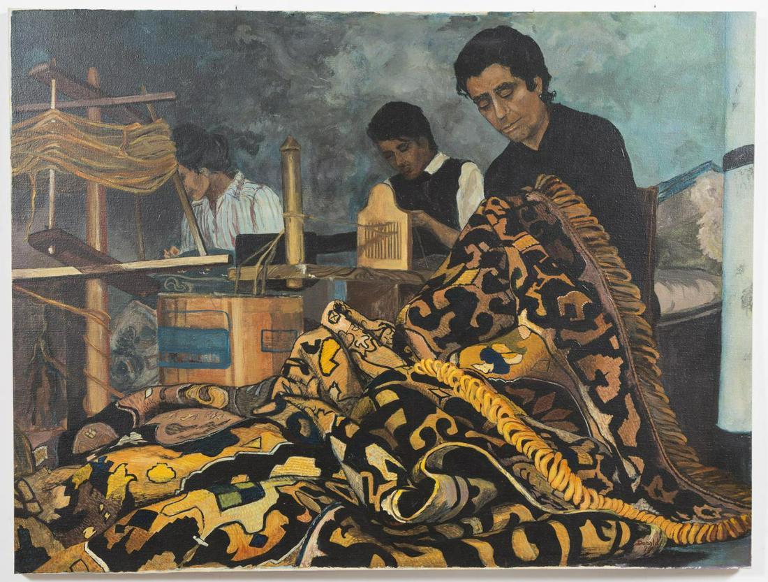 LADDIE DONALD, "WEAVERS" OIL ON CANVAS, 1979 (1 of 5)