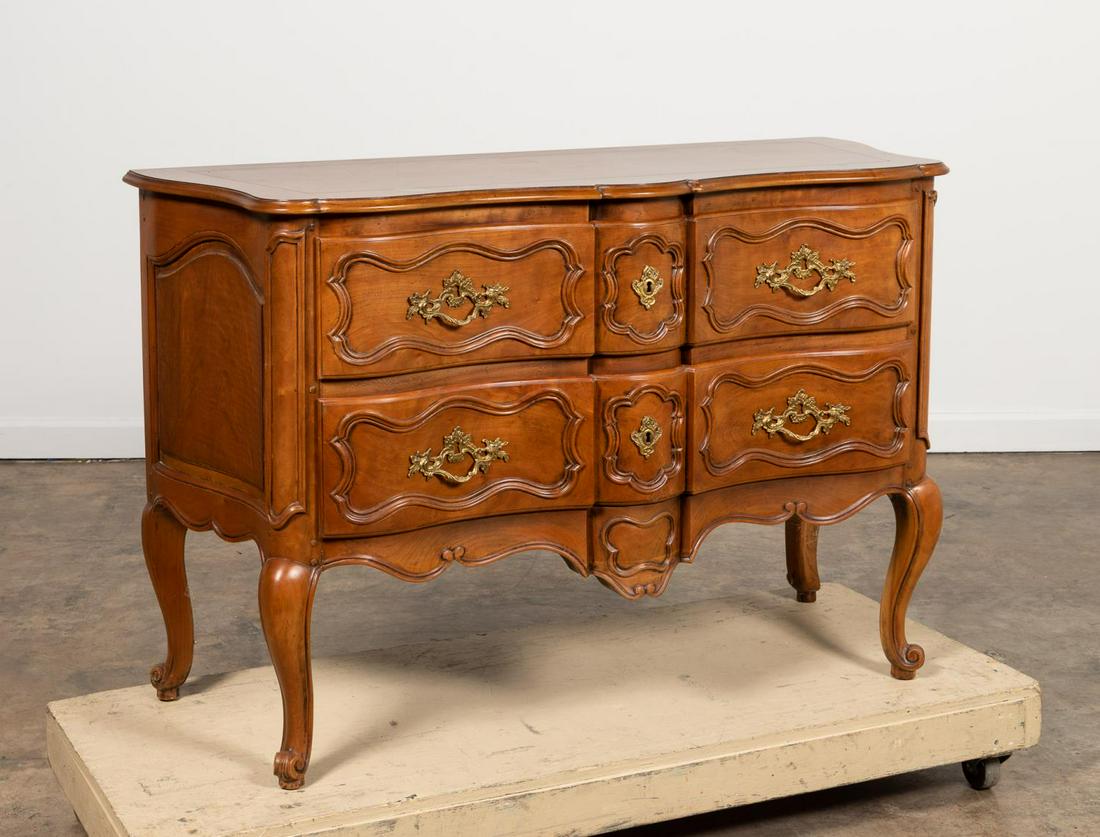 BAKER LOUIS XV WALNUT CHEST OF DRAWERS (1 of 8)