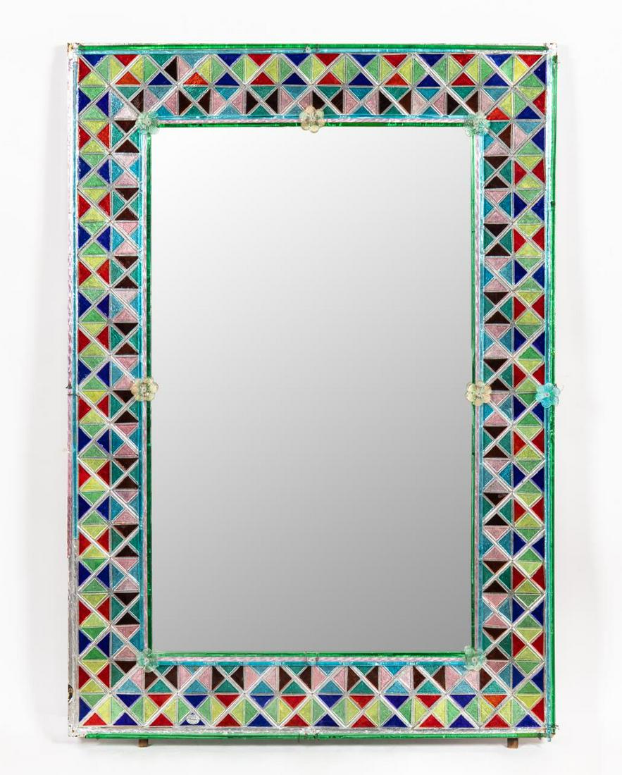 ITALIAN MCM MURANO GEOMETRIC PATTERN WALL MIRROR (1 of 6)