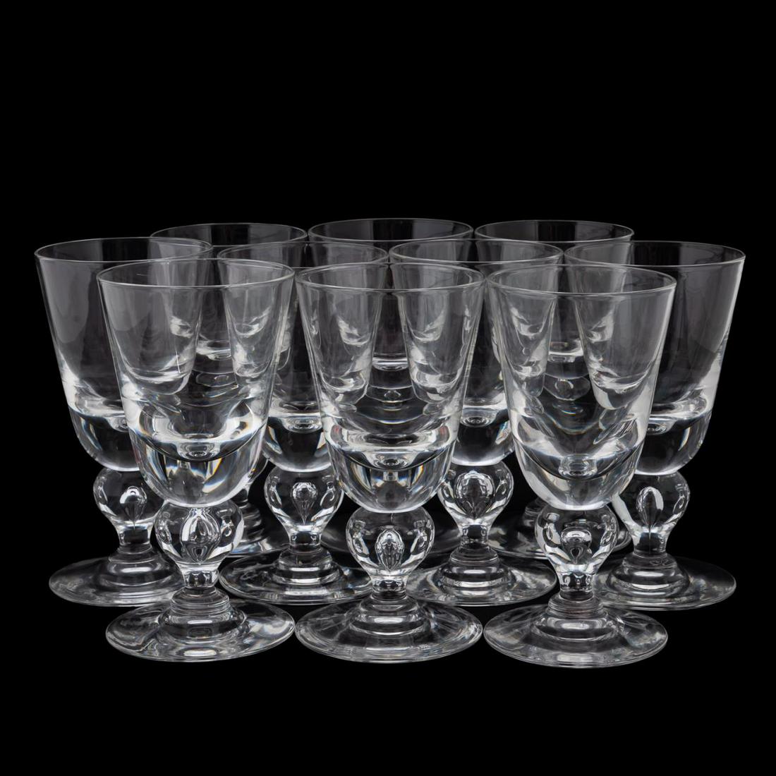 10 PCS, STEUBEN CRYSTAL WATER GLASSES IN TEARDROP (1 of 5)