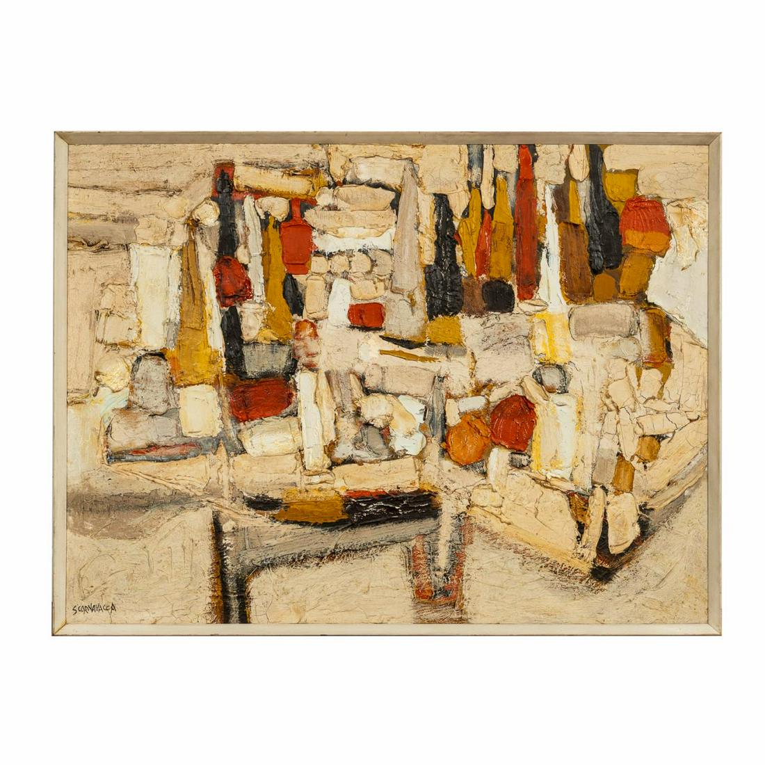 ANOTHONY SCORNAVACCA MCM ABSTRACT PAINTING, FRAMED (1 of 4)