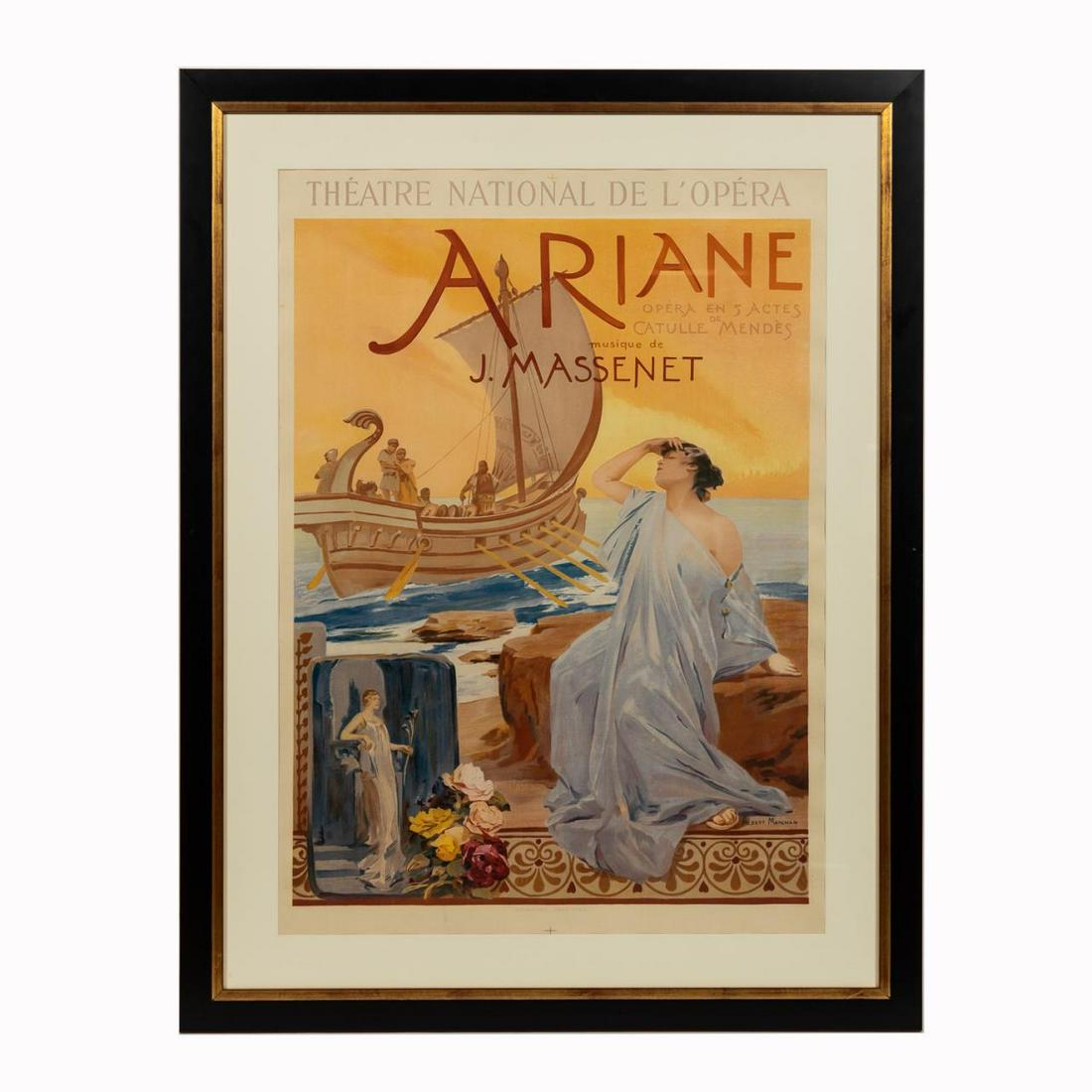 FRENCH OPERA ADVERTISING POSTER, ARIANE, FRAMED (1 of 4)