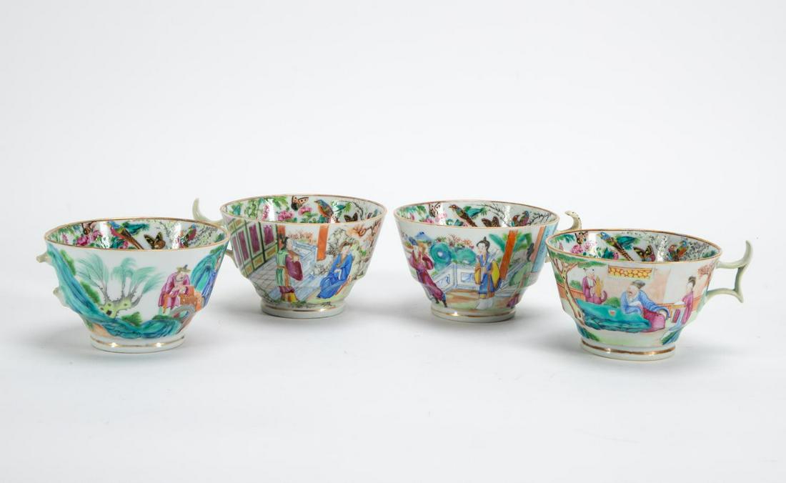 FOUR CHINESE FAMILLE ROSE PORCELAIN TEA CUPS (1 of 7)