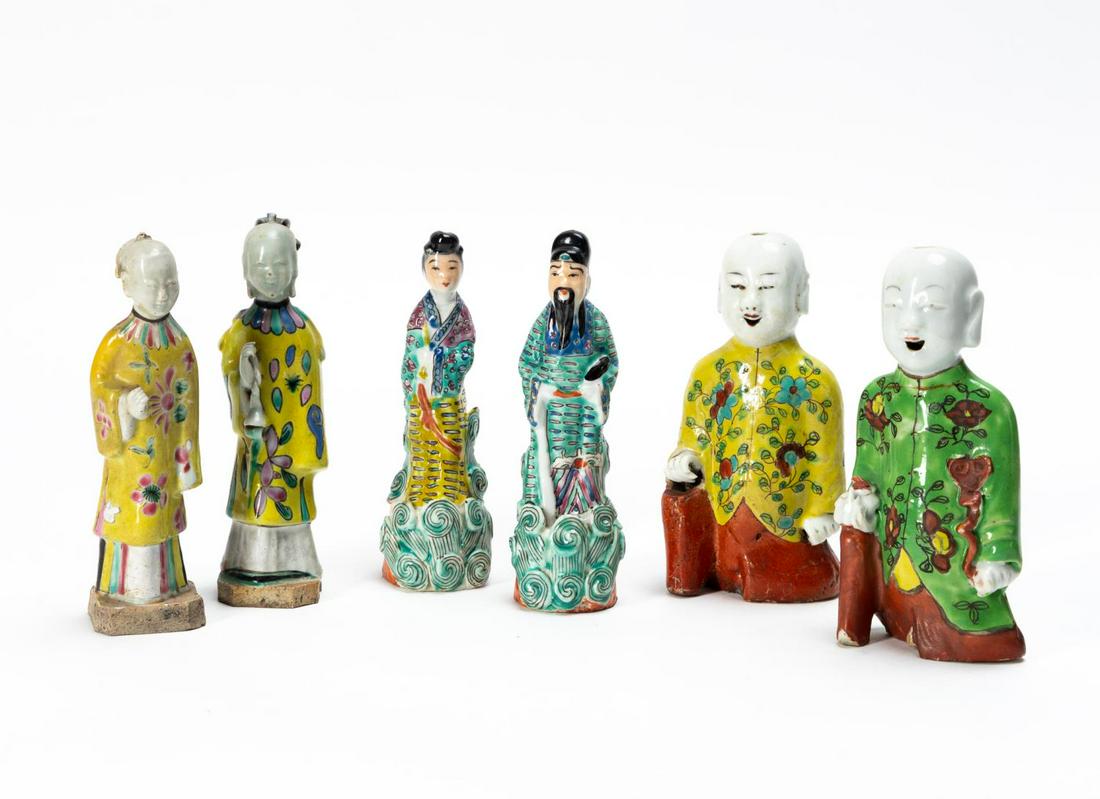6PC CHINESE FIGURES, 4 IMMORTALS & 2 LAUGHING BOYS (1 of 6)