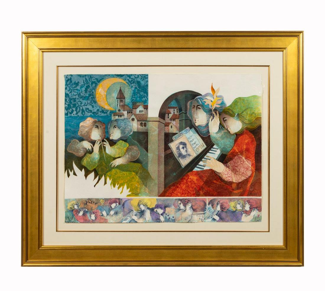 ALVAR, "CONCIERTO DE NOCHE" EMBOSSED LITHOGRAPH (1 of 5)