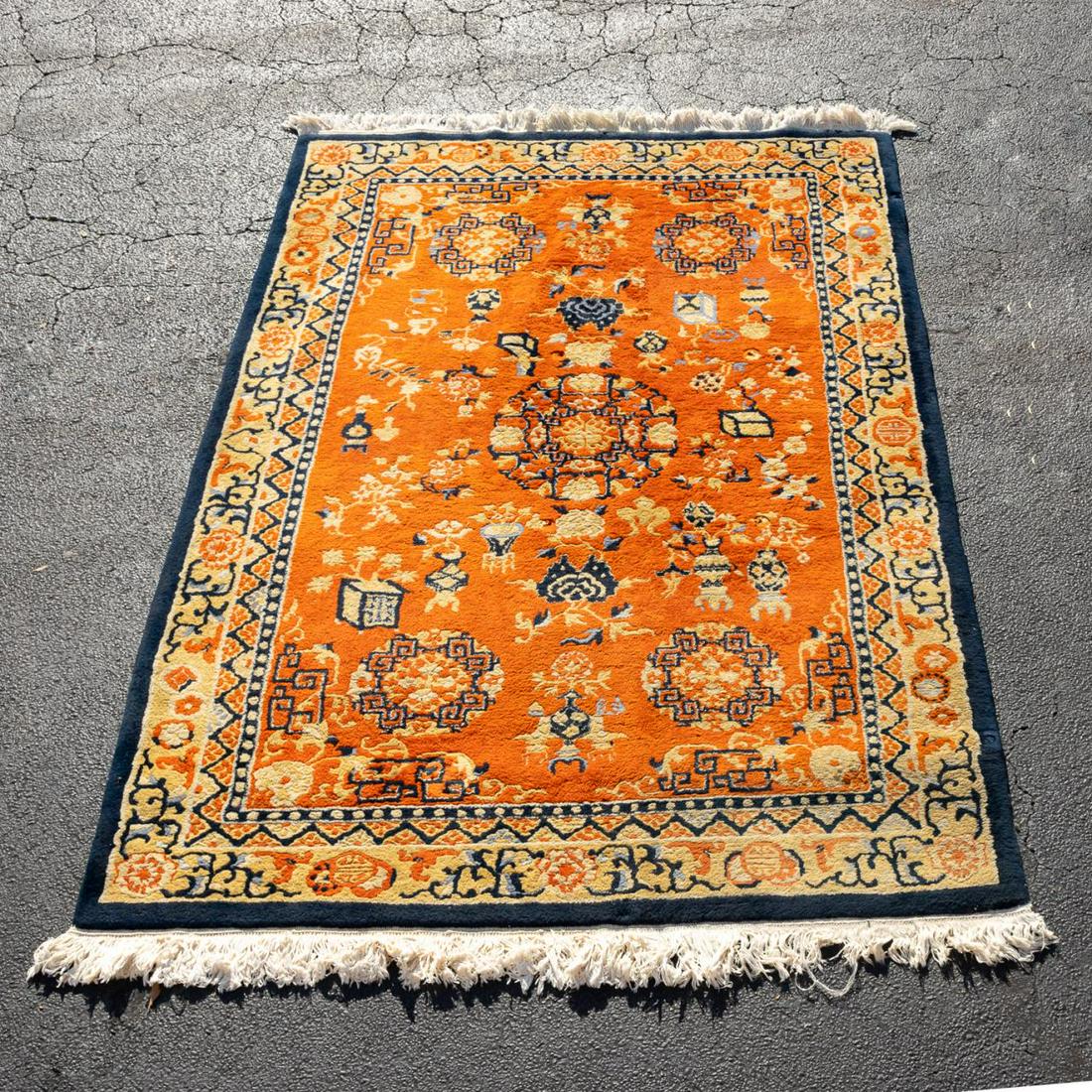 HAND WOVEN INDO CHINESE RUG, 8' 10" X 6' (1 of 4)