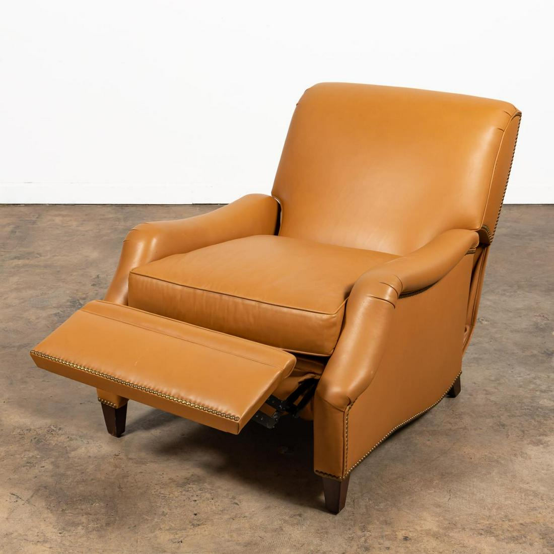 EDWARD FERRELL LTD. TAN LEATHER RECLINER (1 of 9)