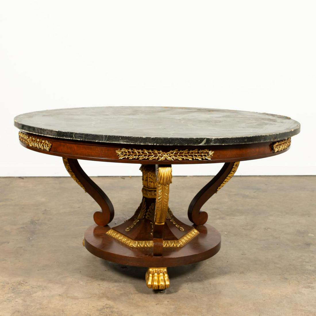 BAKER CENTER TABLE WITH FAUX PAINTED MARBLE TOP (1 of 7)