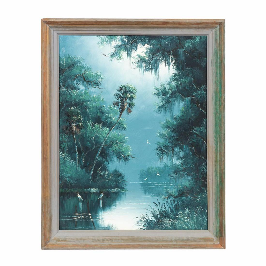 HIGHWAYMEN PAINTER SAM NEWTON, MARSH SCENE 1991 (1 of 3)