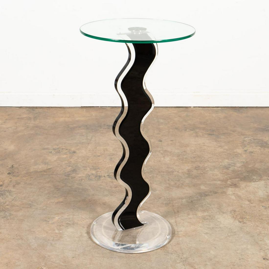 DAVID MUNIZ, ACRYLIC PEDESTAL, WAVE PATTERN (1 of 7)