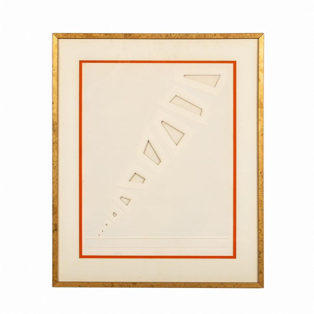 ANGELO SAVELLI, LOTUS EMBOSSED LITHO, FRAMED (1 of 5)