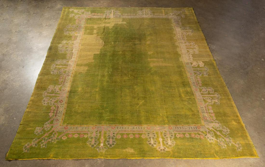 LARGE HAND WOVEN OUSHAK RUG, 11'2" X 12'9" (1 of 6)