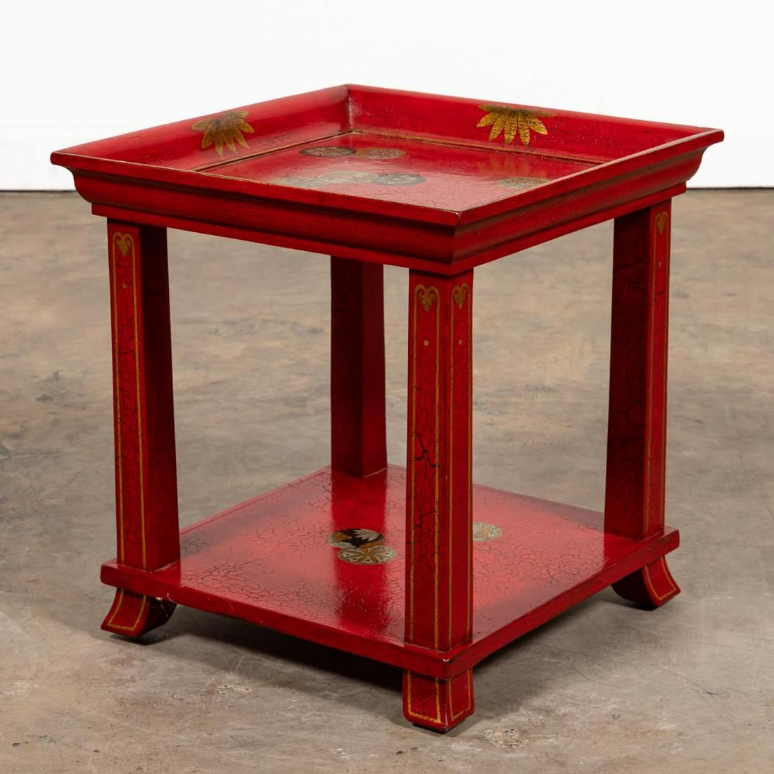 DESSIN FOURNIR RED FAUX LACQUERED JAPONESQUE TABLE (1 of 7)