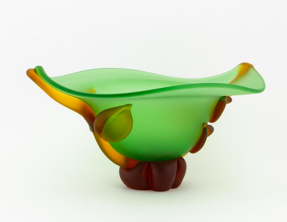 TOMMIE RUSH ART GLASS CENTERPIECE BOWL (1 of 7)