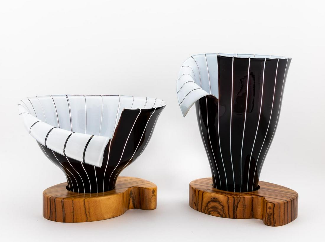 2 PCS, TONI ZUCCHERI, BAROVIER & TOSO SPACCO VASES (1 of 8)