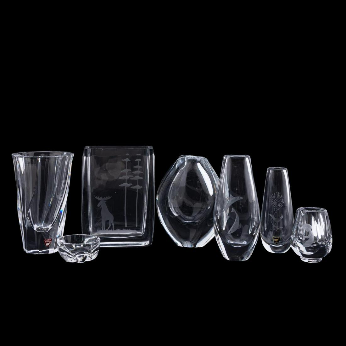 SEVEN CRYSTAL PIECES, ORREFORS & KOSTA BODA (1 of 10)