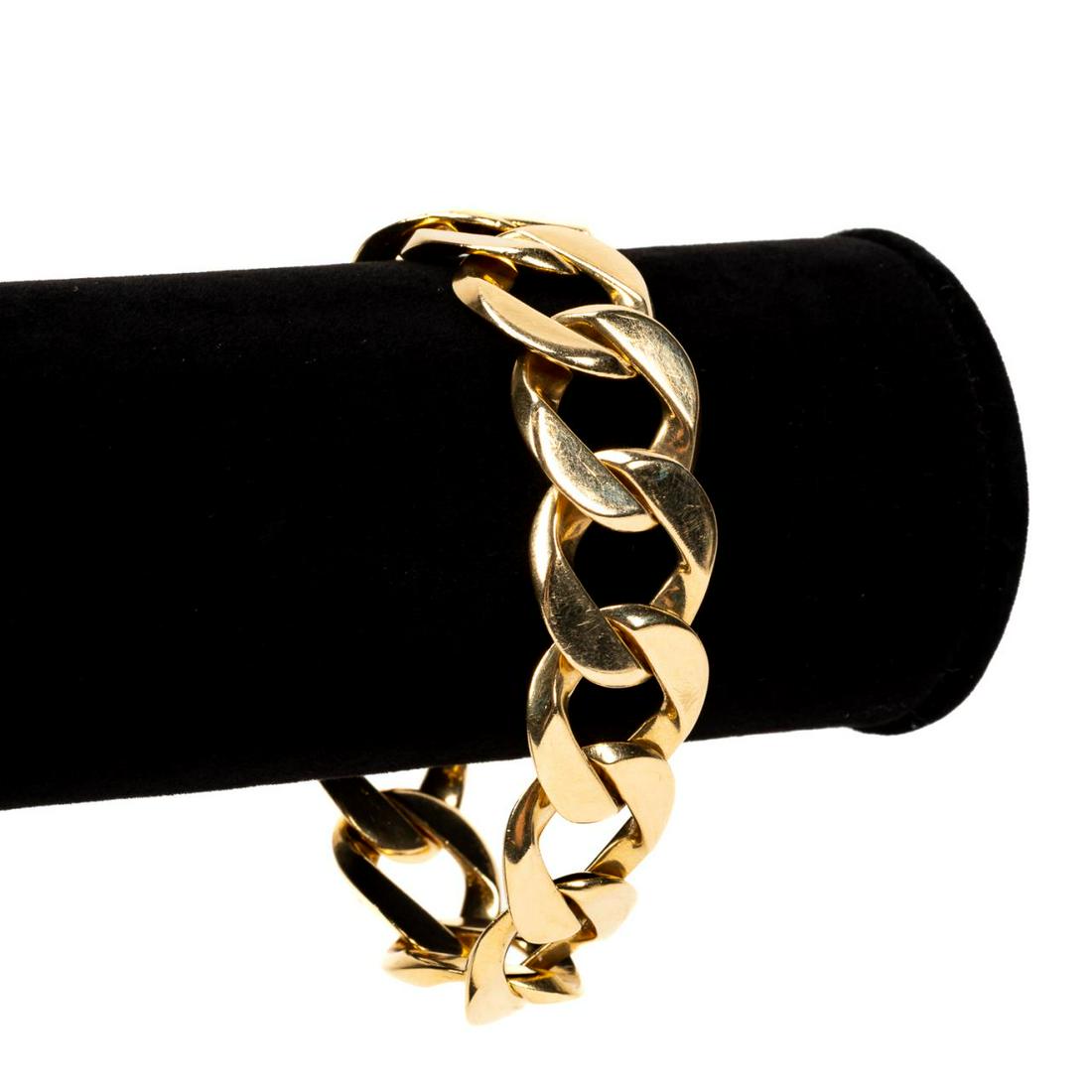 TIFFANY & CO. 18K YELLOW GOLD CURB CHAIN BRACELET (1 of 6)