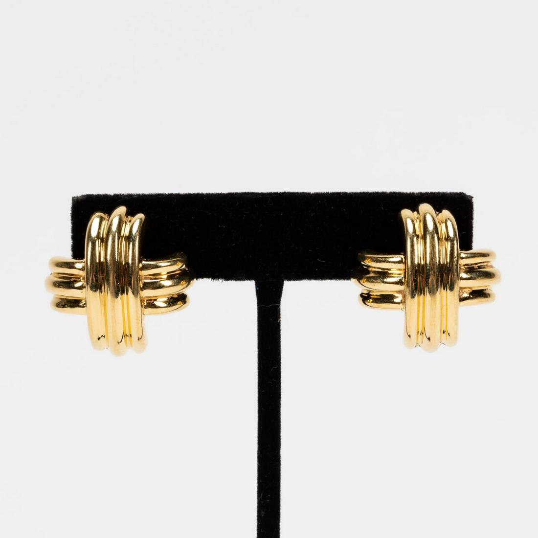 PAIR, TIFFANY & CO. 18K YELLOW GOLD 'X' EARRINGS (1 of 7)