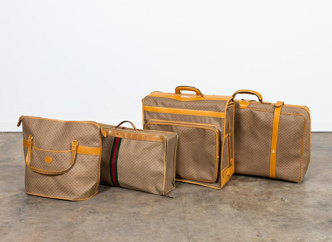 4 PC VINTAGE GUCCI MONOGRAM LUGGAGE (1 of 13)
