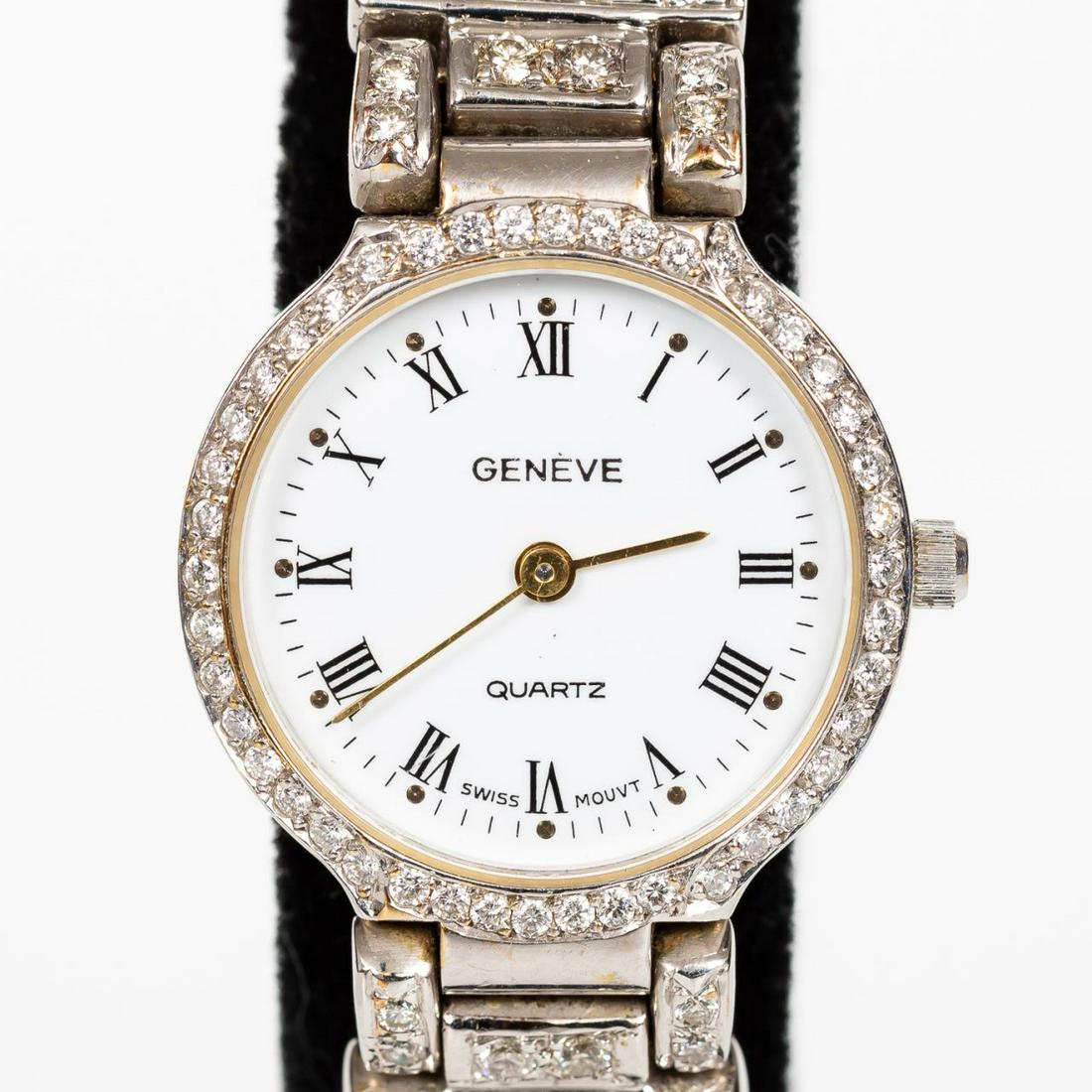 GENEVE LADIES' 14K GOLD & DIAMOND WRIST WATCH (1 of 8)