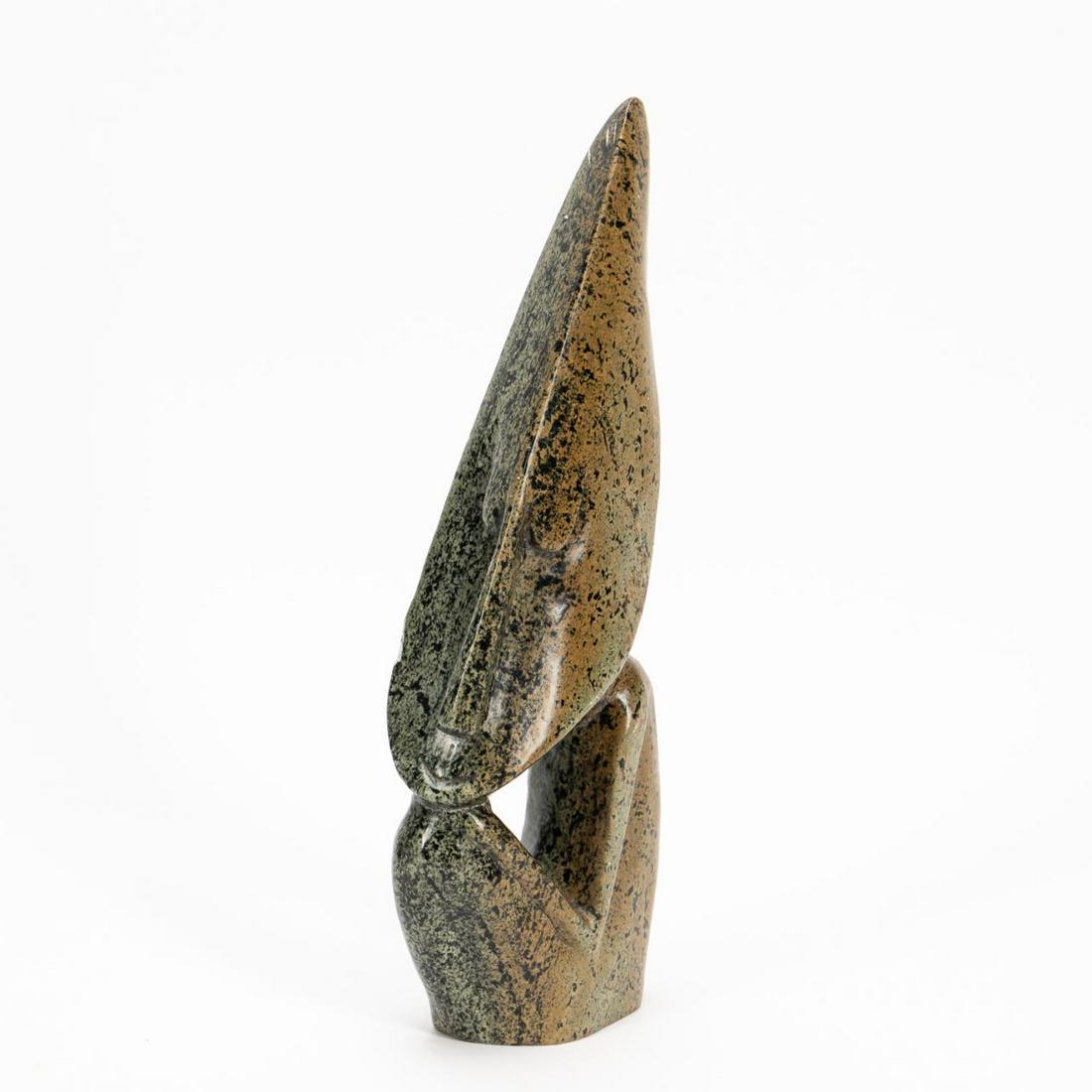 RESTING FIGURE, AFRICAN SHONA STONE SCULPTURE (1 of 6)