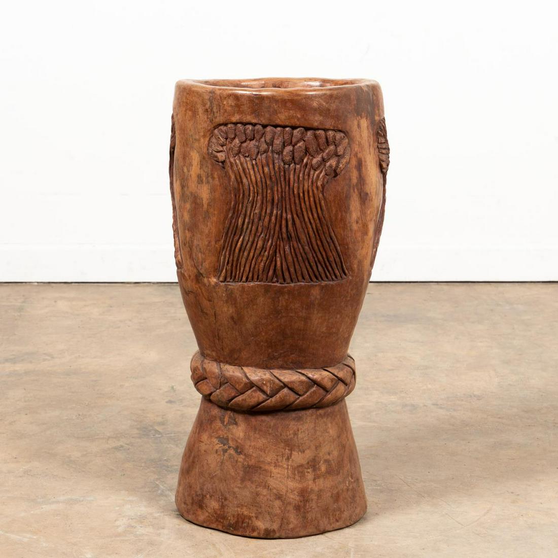 G. REZA AFRICAN MORTAR BOWL WITH WHEAT MOTIF (1 of 5)