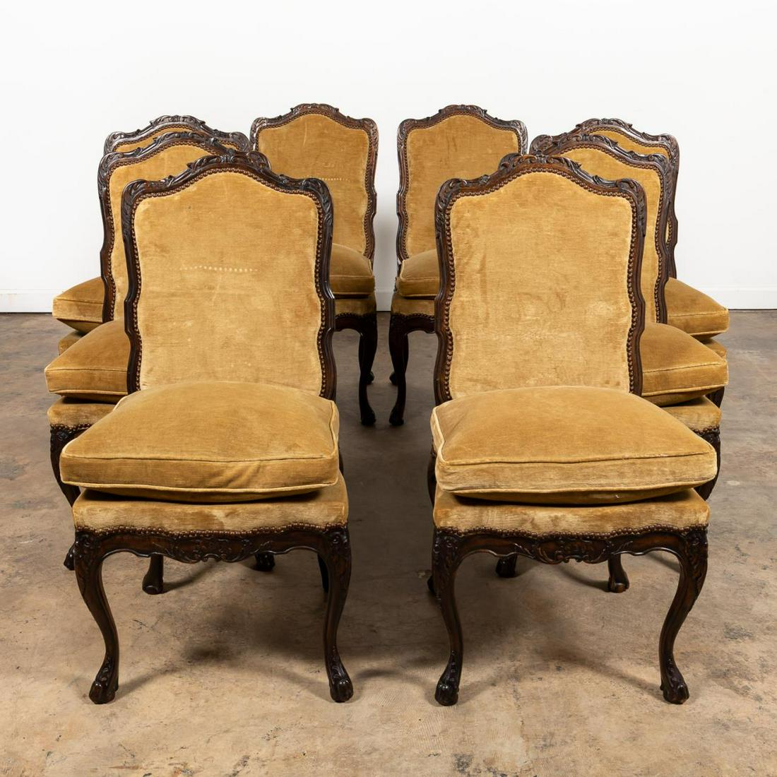 SET, 8 ITALIAN CARVED SIDE CHAIRS (1 of 5)