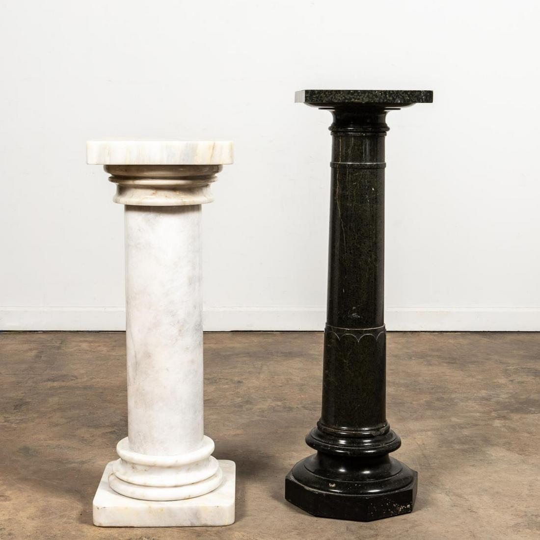 NEO-EGYPTIAN GREEN MARBLE & WHITE MARBLE PEDESTALS (1 of 6)