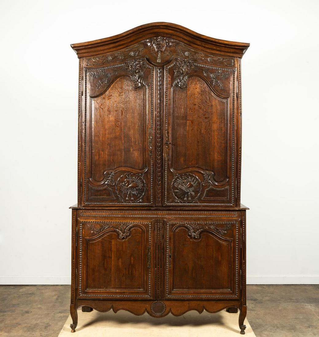 19TH C. LOUIS XV-STYLE OAK BUFFET A DEUX CORPS (1 of 7)
