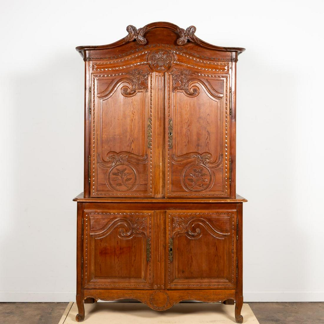19TH C. LOUIS XV-STYLE PINE BUFFET A DEUX CORPS (1 of 8)
